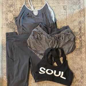 lululemon athletica Gray and Black Activewear Set
